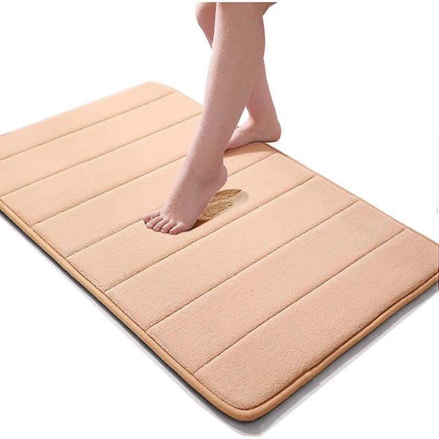 ZHAOCHENG Alfombrilla de baño suave de espuma viscoelástica de 15,75 x 23,62 pulgadas en color beige