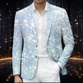thumbnail image 2 of oqasdz Suit Jacket for Men Glitter Print Jacket for Event Stylish Lapel Design Shiny Classic Fit Stretch Dress Coat Party Evening Wedding Prom, 2 of 4