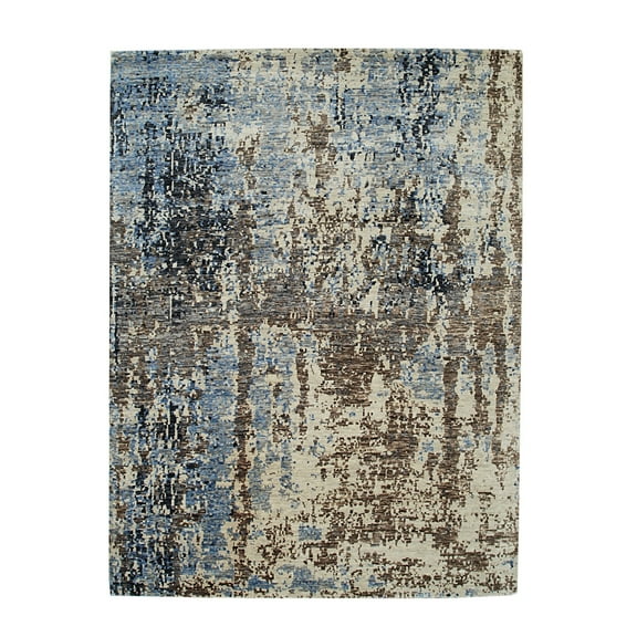 EORC GRAY Hand Knotted Wool Contemporary Galaxy Rug, 8' x 10'3