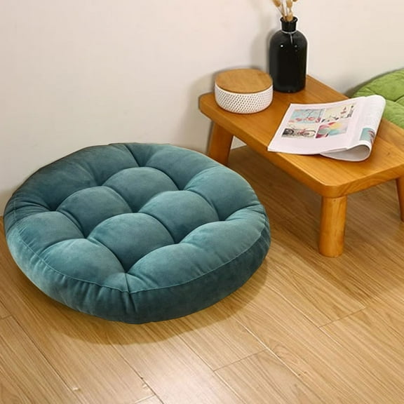 Bxaolu 1Pack Soft Round Chair Pad Non Slip Padded Chiar Cushion Soft and Comfortable Seat Cushions for Kitchen Dining Office Chairs (Blue ,16"x16"x2")