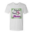 thumbnail image 2 of Wild Bobby, Raised On Sweet Tea & Jesus, Inspirational Christian, Men Premium Tri Blend Tee, Heather White, Small, 2 of 5