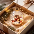 thumbnail image 3 of Light Up Animal Christmas Ball Ornament for Tree Decor, Glowing Christmas Balls Ornament with Mini Porcupine & LED Warm Lights, Clear Winter Scene Balls for Mantel Window, Holiday Keepsake, 3 of 6