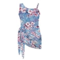 thumbnail image 7 of SEANATIVE 7-8 Year Kid Girl Swimsuit with Mesh Skirt Coverup One Piece Bathing Suit Comfortable Stretch Summer Swimwear with Adjustable Strap, Floral Pink Blue, 7 of 7