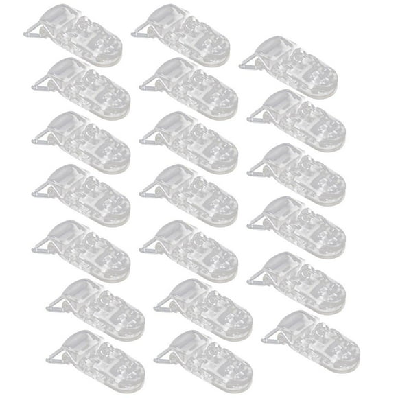 20 Pcs Pinces de Suce KAM Transparentes / Pinces à Bretelles avec Prise
