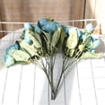 thumbnail image 4 of ZOELNIC 3PACK Artificial Flowers Silk Peony Rose Real Touch Fake Flowers Single Stem with 5 Heads Vintage Bouquet for Home Wedding Party Decoration Blue, 4 of 8