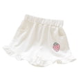 thumbnail image 4 of CUZIBR Girls Summer Shorts Casual Elastic Waist Ruffle Hem Shorts With Cute Strawberry Summer Bottoms Casual Pull On Toddler Kids Short Pants Comfy Playwear,White,6-7 Years, 4 of 4