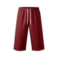 thumbnail image 7 of Hurxie Men's Baggy Sweat Shorts Cotton Long Below Knee Capri Shorts 11" Athletic Casual 3/4 Pants with Pockets Wine,L, 7 of 7