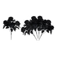 thumbnail image 4 of 5x Ramo de otoño para sala de estar, hojas artificiales para interior y exterior, longitud de 30 cm Rosa negro, 4 of 9