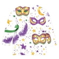 thumbnail image 5 of Mardi Gras Shirt for Girls Kids Purple Gold Green All Over Print Mask Graphic Long Sleeve T Shirt 3/4 Sleeve Festival Top,Size 10-11T, 5 of 5