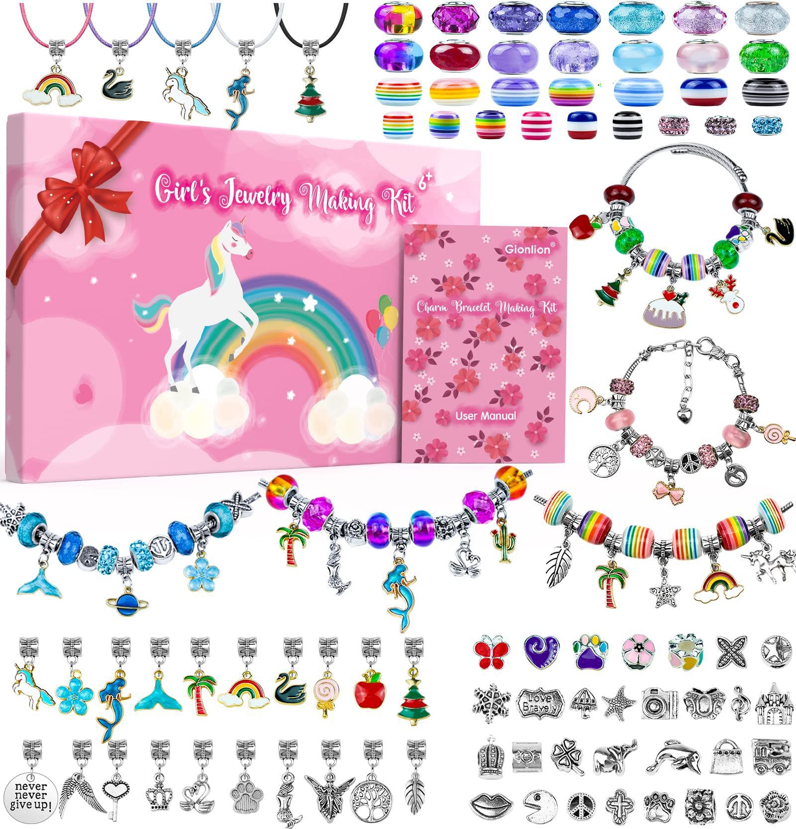 Autrucker Girls Bracelet Making Kit, 150 Pcs Charms Bracelets Set, Jewelry Charms, DIY Bracelets, Teen Girls Jewelry Christmas Gift, Girl's, Size: One size