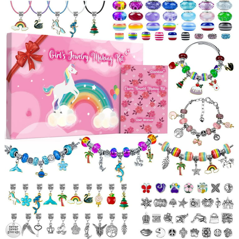 150PCS Charm Bracelet Making Kit Jewelry Making Unicorn Gifts for Teens Girls  Crafts 8-12 Years - Christmas Gift Idea for Teen Girls 