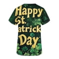 thumbnail image 5 of lcziwo St Patricks Day Scrub Tops for Women Fashion Letter Graphic Print Irish Shirts Short Sleeve V Neck Holiday Uniforms Medical Scrubs with Pockets Multicolor XXL Holiday Sales, 5 of 6