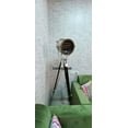 thumbnail image 2 of Big Floor Light Big Searchlight Chrome Nickel Retro Spotlight Focus Floor Lamp Black and Chrome Wooden Tripod, 2 of 5