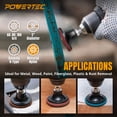 thumbnail image 5 of POWERTEC 2" Sanding Discs Set for Die Grinders & Drills, 46pc Set – Includes 60/80/180 Grit Quick-Change Discs, 1/4" Shank Holder & Surface Conditioning Pads, Aluminum Oxide Non-Woven Nylon (11400N), 5 of 7
