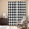 thumbnail image 3 of Black and White Plaid Kitchen Curtains 84 Inch Length, Farmhouse Checkered Buffalo Grommet Top Bedroom Living Room Curtains, Light Filtering Cafe Curtain Drapes 2 Panels Set 84''x84'', 3 of 9
