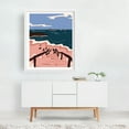 thumbnail image 2 of Ocean Blues - India Illustration Beach Coast Ocean Seaside Boardwalk Coastal Minimalist White Framed Wall Art Print 11 x 14 inches, 2 of 3