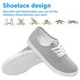 thumbnail image 3 of Zapatillas de lona para mujer con cordones y parte superior baja, tenis casuales ligeros, 3 of 5