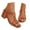 Brown, variant on Women's Heeled Sandals Square Open Toe Slip on Slides Mules Summer Block Chunky Heels Strappy Dress Casual Pumps Black 6
