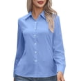 thumbnail image 1 of Women's Button Down Shirts Long Sleeve Dress Shirts Classic Collared Work Office Solid Blouses Tops, 1 of 7