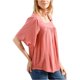 thumbnail image 1 of Blusa campesina Lucky Brand Shadow Stripe para mujer, rosa, mediana, 1 of 1