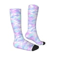 thumbnail image 3 of Easygdp Rainbow Scales Soccer Socks Sport Knee High Socks Calf Compression Athletic Socks for Men and Women, 3 of 9