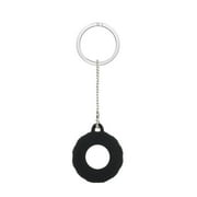 Silicone Case Compatible with Apple AirTag Premium Soft TPU Rubber Gel with Keychain Portable Tracker Holder Anti-Scratch Lightweight Cover for Air Tag by Xpm - Black