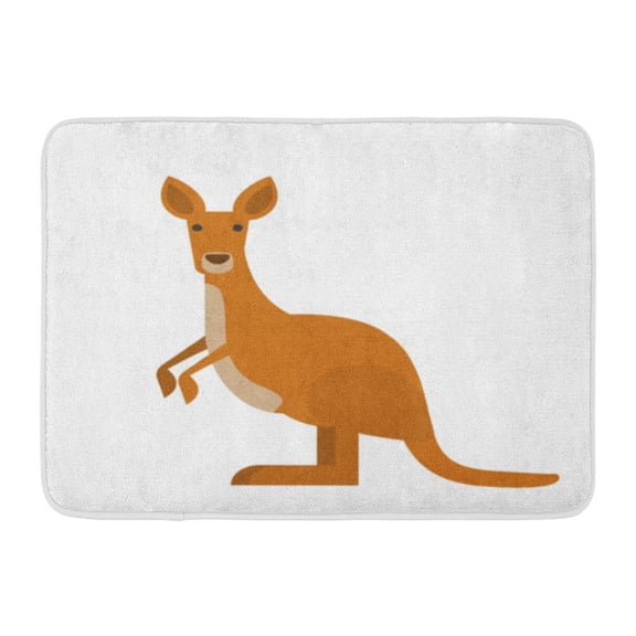 GODPOK Animal Australia Cute Kangaroo in Flat Style on White Jumping Australian Rug Doormat Bath Mat 23.6x15.7 inch