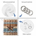 thumbnail image 5 of Western Texas Star Retro Bathroom Shower Curtains with 12 Hooks Polyester Waterproof Shower Curtain for Bathtubs Vintage Farmhouse Blue Brown Wood Grain Decorative Bathroom Curtain 36x78 Inches, 5 of 8