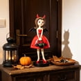 thumbnail image 4 of Halloween Girl Resin Tabletop Figurine, Vintage Cartoon She Statue, Spooky Cute Decor for Mantel Shelf Entryway, Halloween Party Decoration Gift Collectible, 4 of 5