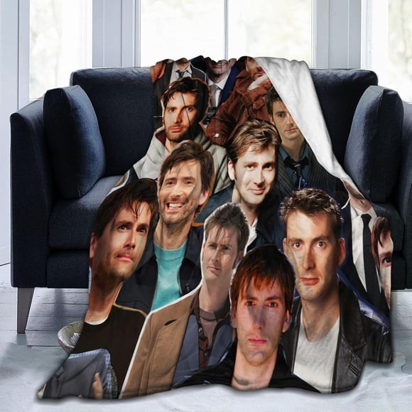 David Tennant Throw Flannel Blanket for Bed Sofa Room Couch Camping Car Soft Air Conditioning Blankets for All Seasons 50"x40"