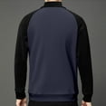 thumbnail image 4 of Fleece Sweatshirts for Men with Zipper Stand Collar Long Sleeve Shirts Pullover Slim Color Block Thermal Warm Loungewear Athletic Sweatshirt Tops, 4 of 6