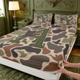 thumbnail image 4 of meiyoeat Camouflage Duck Monogram A Bed Sheets For Boys,Hunting Themed Initial Full Size Sheets,4 Pieces,1 Flat Sheet,1 Fitted Sheet and 2 Pillowcases, 4 of 6