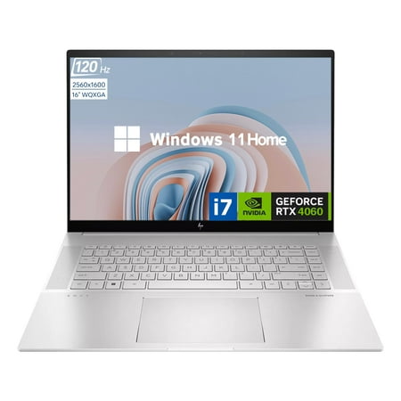 HP Envy 16 Laptop, 16" WQXGA 2560 * 1600 Touchscreen 120Hz, Intel Core i7-13700H, GeForce RTX 4060, 4GB DDR5 RAM, 256GB PCIe M.2 SSD, Wi-Fi 6, Windows 11 Home, Silver