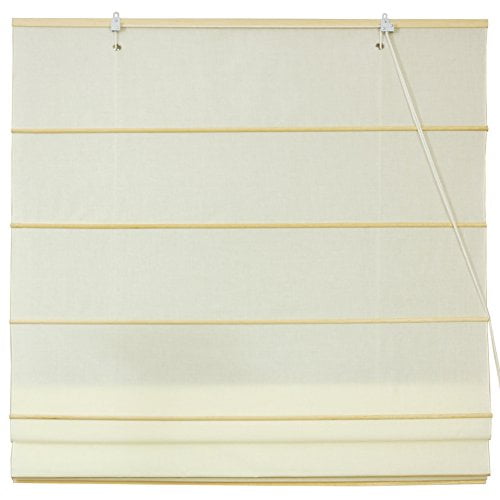 Oriental Furniture Cotton Roman Shades 36 in. x 72 in. Red
