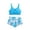 Sky Blue, variant on Shadoumai Girls Two Piece Swimsuits For Kids High Waist Bikini With Ruffle Top And Swim Shorts UPF 50 Sun