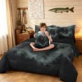thumbnail image 3 of Manfei Grizzly Bear Twin Bedding, Vintage Farmhouse Animal Bedding Comforter Set, Black Gray, Black Reversible, 7pcs, 3 of 5