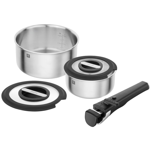 ZWILLING Ensemble de Casseroles à Débloquer 3 Pcs, Acier Inoxydable 18/10