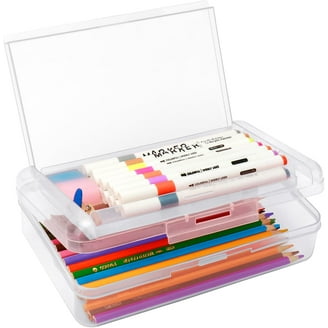 Sumnacon 6 Portamatite Colorate Impilabili In Plastica Traslucida – Contenitori Con Pulsante Bianco - 4
