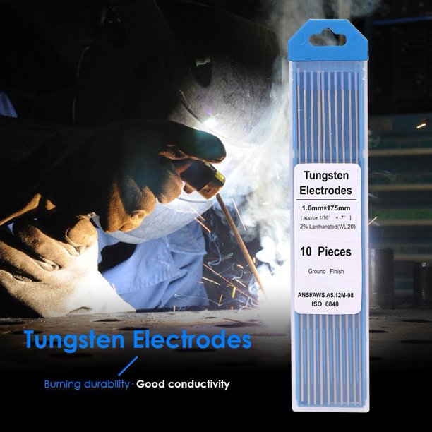 10 unids/set WL20 electrodo de tungsteno de lantano para máquina de soldadura (1,6x175mm)
