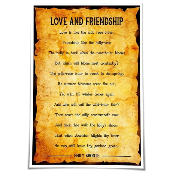 Love and Friendship Poem Wall Decor Poetry Posters Art Prints Modern Decorative Printed Canvas Decoration for Bedroom poster