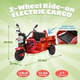 thumbnail image 2 of Track Seven 12V Kids Ride on Car, Electric 3-Wheel Cargo Truck with Large Storage Space, LED Lights, Music, Electric Trike Ride on Toy for Kids Aged 3+, Red, 2 of 7