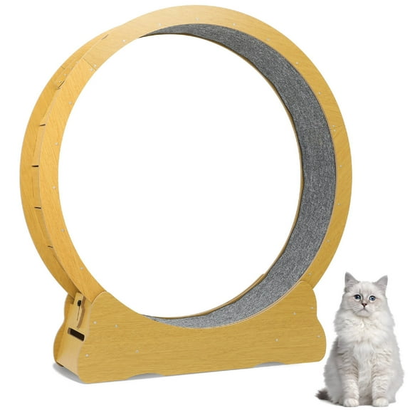 Cat Exercise Wheel,55.5'' Large Cat Treadmill Wheel for Indoor Cats, 2Cat Running Wheel with Detachable Carpet and Cat Teaser