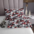 thumbnail image 3 of Erosebridal Gray Red Camouflage Coverlet Set Queen, Modern Geometric Bedding Set, Military Theme Room Decor 3 Pieces, 3 of 5