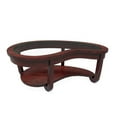 thumbnail image 3 of Bowery Hill Solid Wood Dark Cherry Coffee Table Rectangular Tempered Glass Inserts Unassembled, 3 of 5