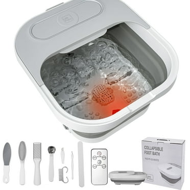 Collapsible Foot Spa Bath with Heat and Massage Rollers, Bubble, Remote Control, Foot Pedicure Kit, Red Light, Pedicure Foot Spa, Foot Bath