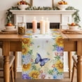 thumbnail image 2 of Table Runner 72 Inches Long for Kitchen Dining, Spring Floral Dresser Scarf Farmhouse, Dining Table Decorations for Wedding/Parties, Hydrangea Sunflowers Butterflies Watercolor 16 x 72 In, 2 of 8