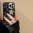 thumbnail image 4 of for iPhone XR Case Bling Stars 3D Hearts Diamond Twinkle Star Glitter Y2K Spark Luxury Girly Aesthetic Personalized Design for Women Girls Teens Soft Transparent TPU Case, 6.1", Black, 4 of 11