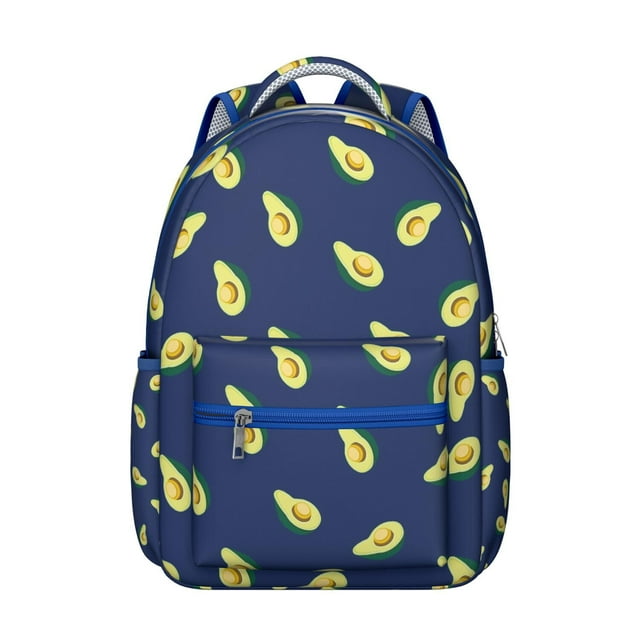 Cute Avocado Print Students Backpack Healthy Green Avocado Fruit School Bag with Fresh Avocado Pattern, Lightweight and Durable for Students