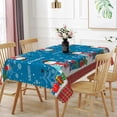 thumbnail image 5 of Duangreer Merry Christmas Rectangle Tablecloth, Cartoon Snowman Retro Plaid Print Washable Table Cover for Party Family Picnic Decors, 60 x 84 Inch, 5 of 6