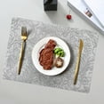 thumbnail image 5 of HengDidi Leather Placemats with European Floral Pattern, Non-Slip Heat-Resistant Table Mats for Dining and Kitchen Counter, Easy to Clean Indoor Outdoor Use, 5 of 7